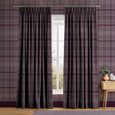 Heritage Plaid Plum Curtain