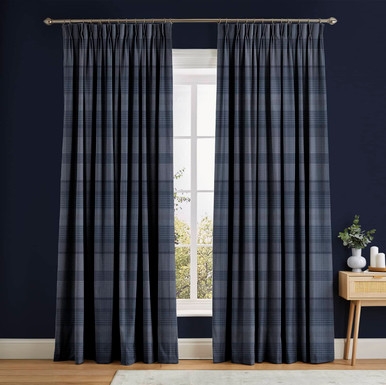 Rideaux Heritage Plaid bleus