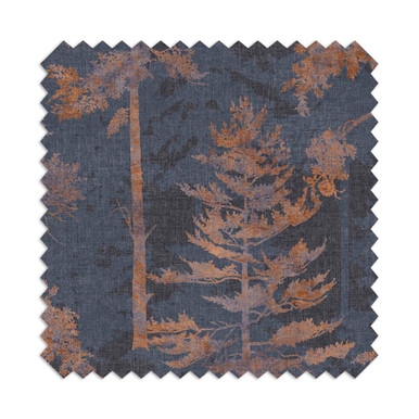 Rideaux Norse Forest bleu marine et écorce