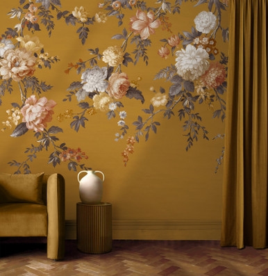 Hague Fleurs Mustard Bespoke Mural