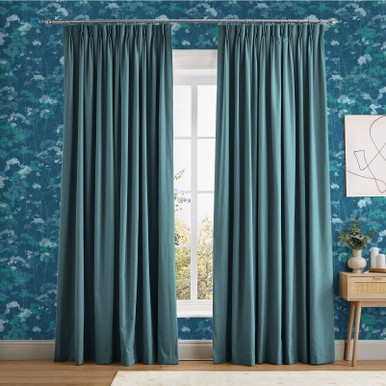 Rustic Ikat groenblauw gordijnen