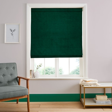 Serenity Bottle Green Roman Blind