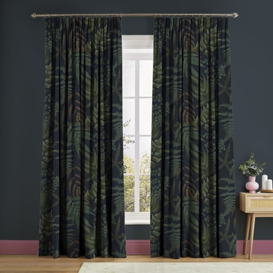 Midsummer Fern Navy Curtains