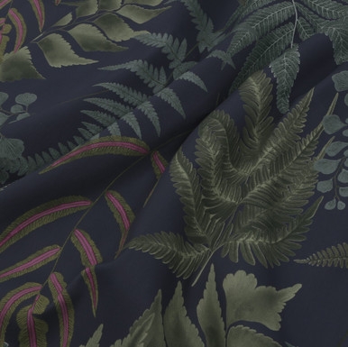 Midsummer Fern Navy Curtains