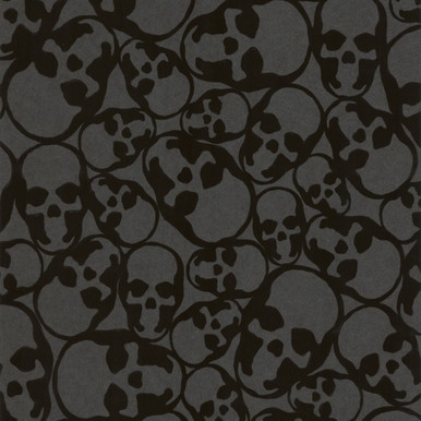 Skulls Flock Black Wallpaper