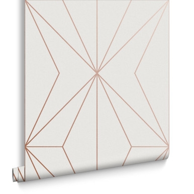 Harmony White Rose Gold Wallpaper