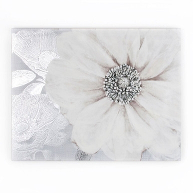 Grey Bloom Printed Canvas Wall Art