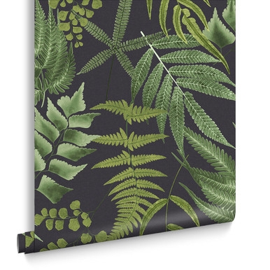 Midsummer Fern Black Wallpaper