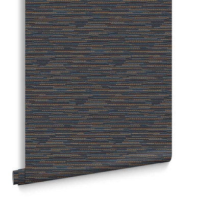 Empress Grasscloth Navy Wallpaper